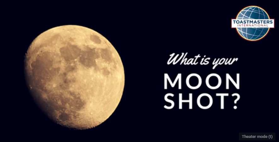 Moon image with the words 'What is your Moon Shot?"
