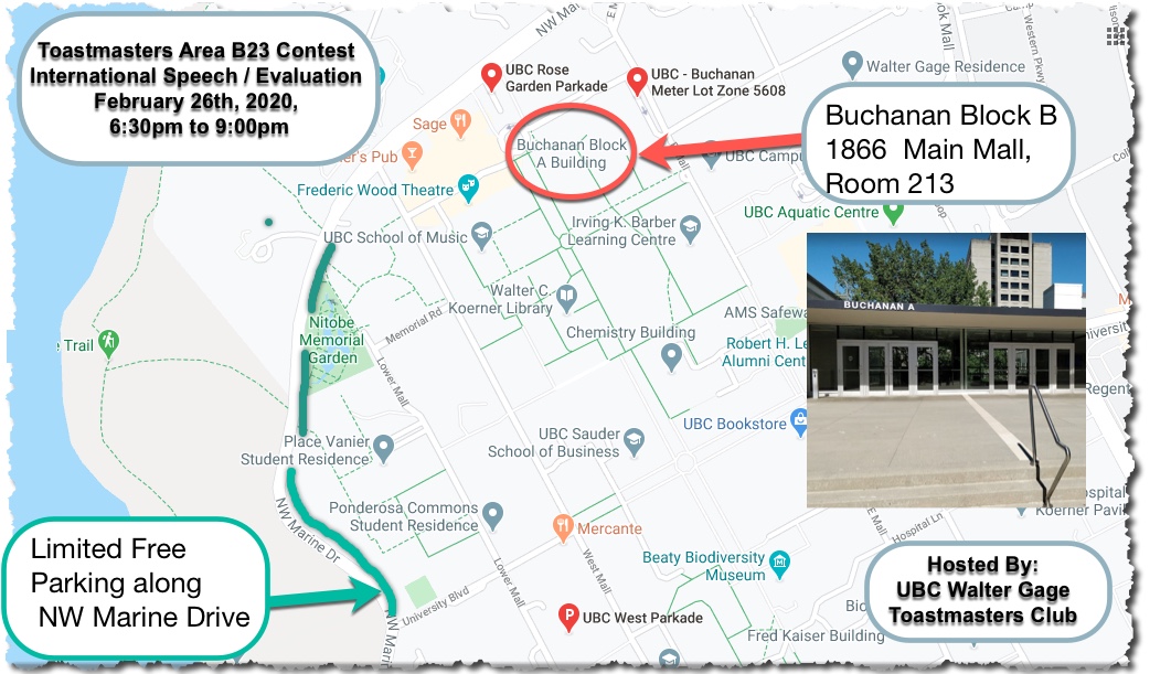 UBC  - Buchanan Block A and Parking information
