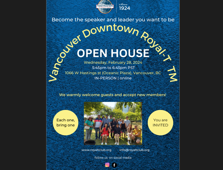 Vancouver Downtown Royal-T TM OPEN HOUSE FLYER