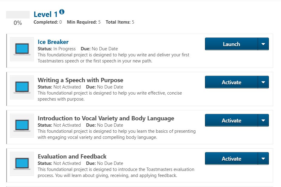 Level 1 Projects