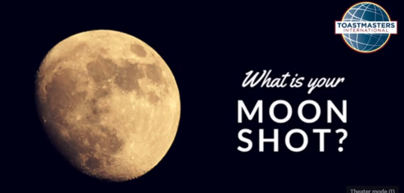 Moon image with the words 'What is your Moon Shot?"