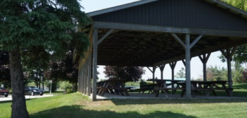 Covered Picnic Shelter in a Park