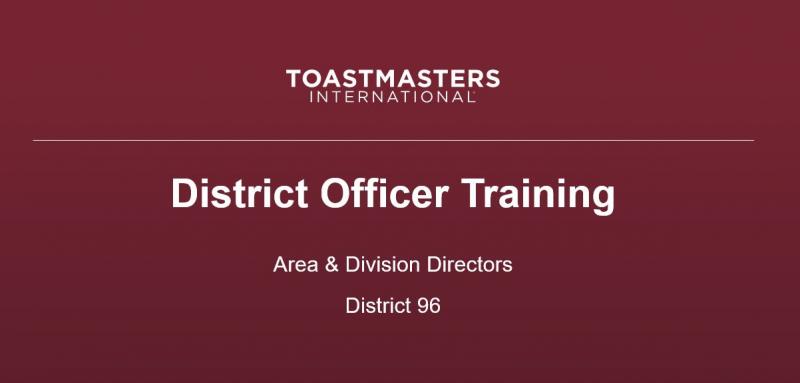 District Area & Division Director Training